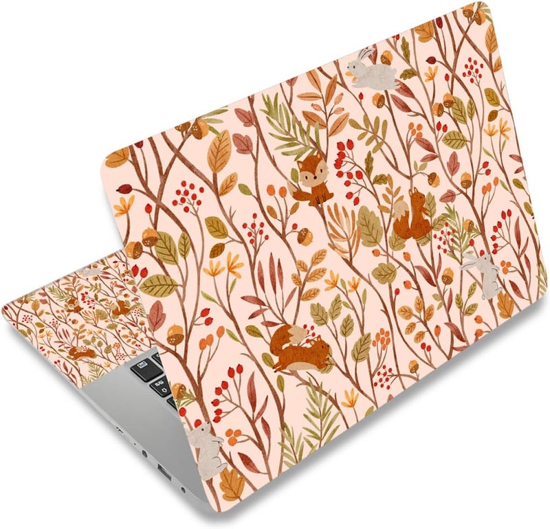 AORTDES Laptop Skin Sticker 12.1 13 13.3 14 15 15.6 Inches Netbook Sticker Decal Reusable Universal Notebook PC Art Personalized Protector by (AD-NEK-76 Flower Bush Squirrel) - Image 1